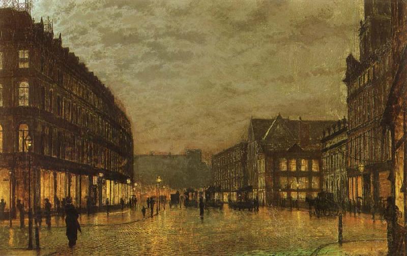 Atkinson Grimshaw Boar Lane,Leeds by Lamplight China oil painting art